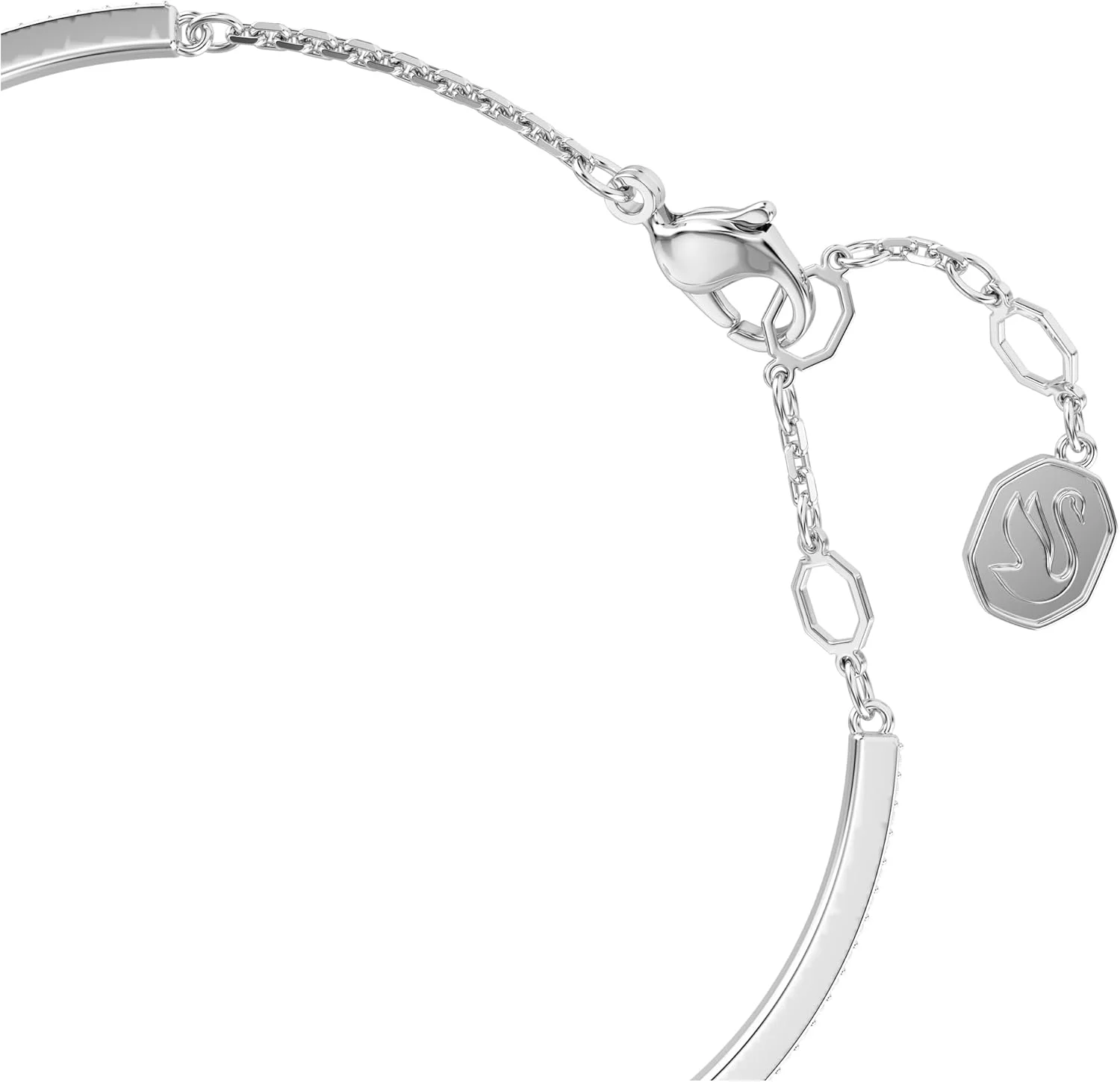 دستبند گل آبی ایدیلیا سواروسکی، روکش رودیوم، تک سایز، کریستال، روکش رودیوم، زیرکونیا، بدون سنگ قیمتی