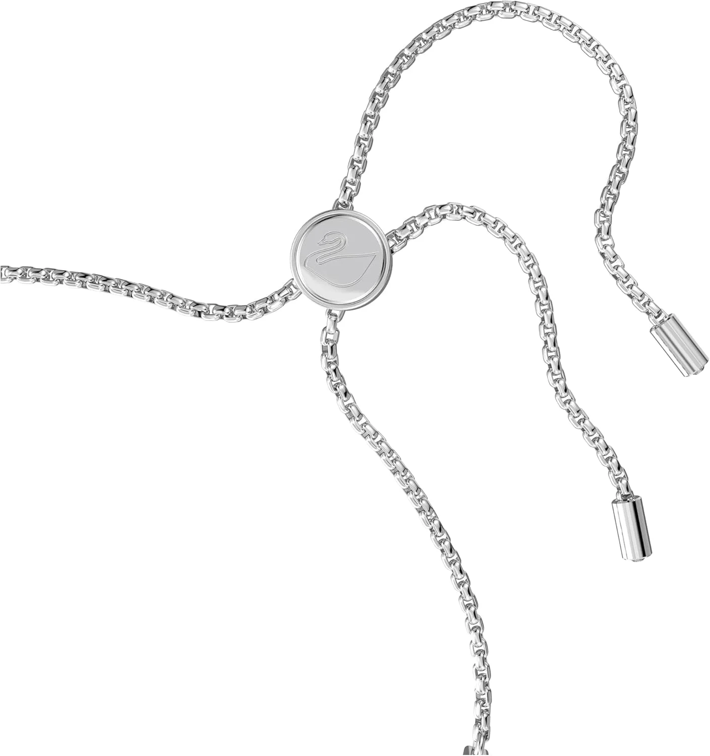 دستبند ظریف زنانه سواروسکی، کریستال های سفید درخشان با زنجیر فلزی روکش رودیوم، از مجموعه ظریف سواروسکی، فلز کریستالی، کریستال