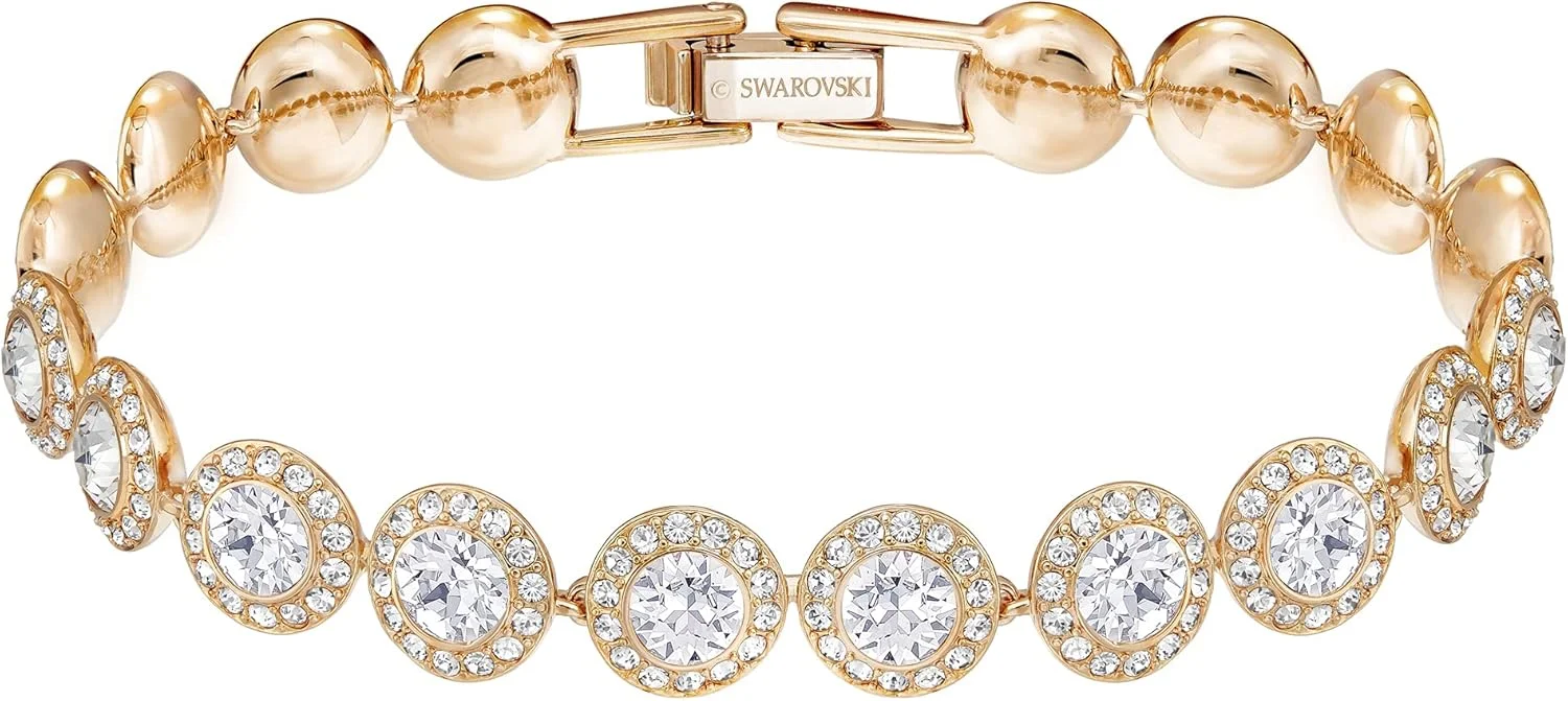 مجموعه جواهرات کریستالی زنانه سواروسکی مدل Angelic، روکش طلای رزگلد و طلایی