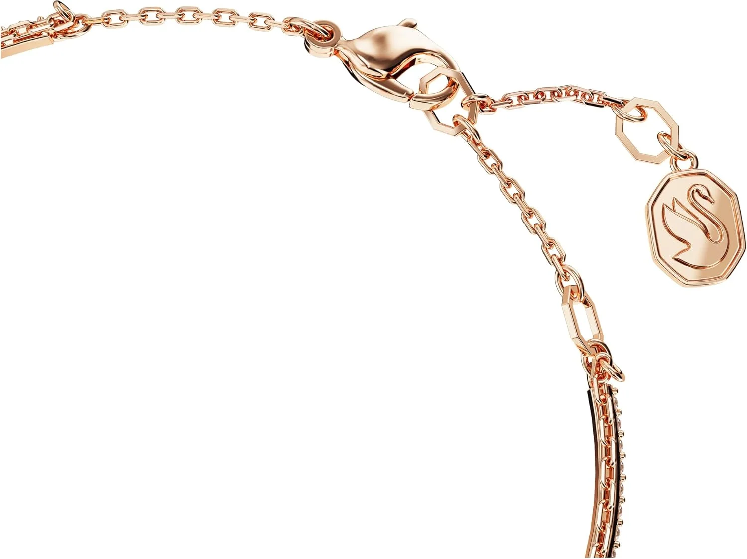 دستبند استیلا سواروسکی، برش های متنوع، صورتی، روکش طلای رزگلد