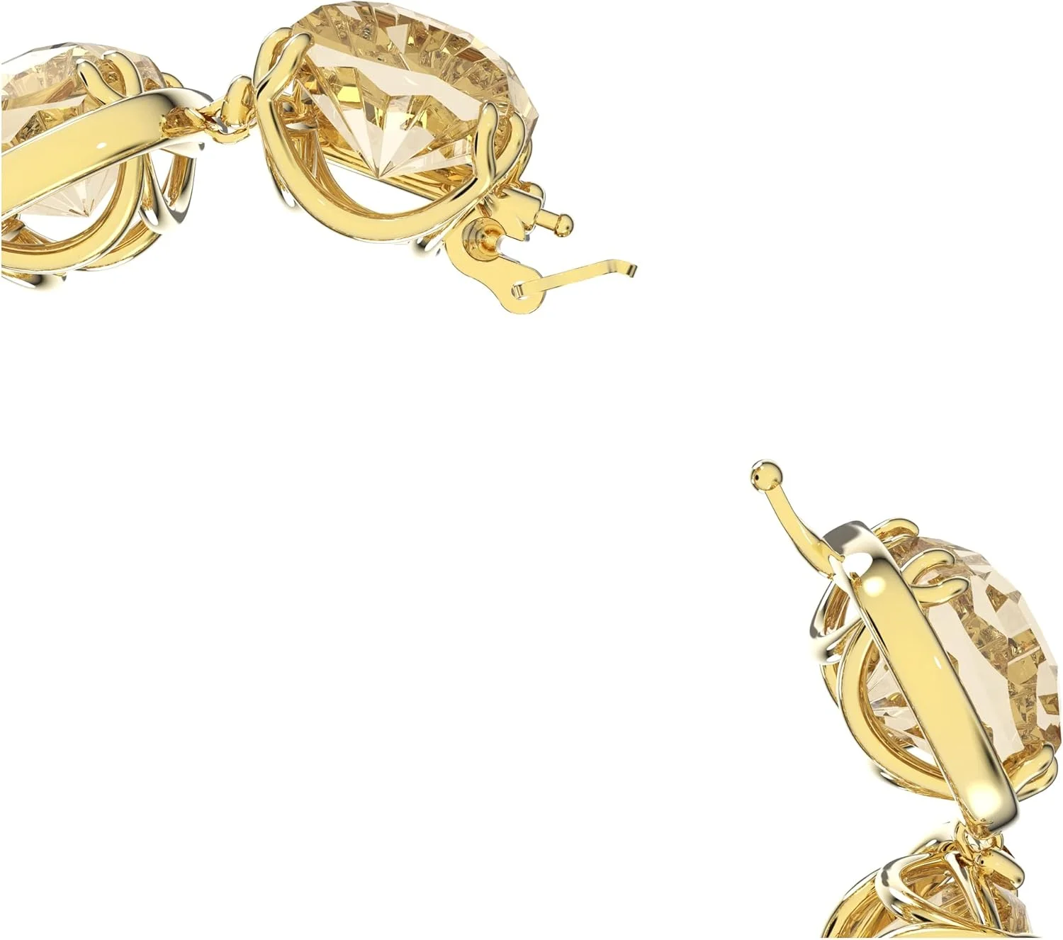 ست گردنبند، گوشواره و دستبند سواروسکی Harmonia، جواهرات کریستالی، کریستال های زرد، پرداخت های متنوع