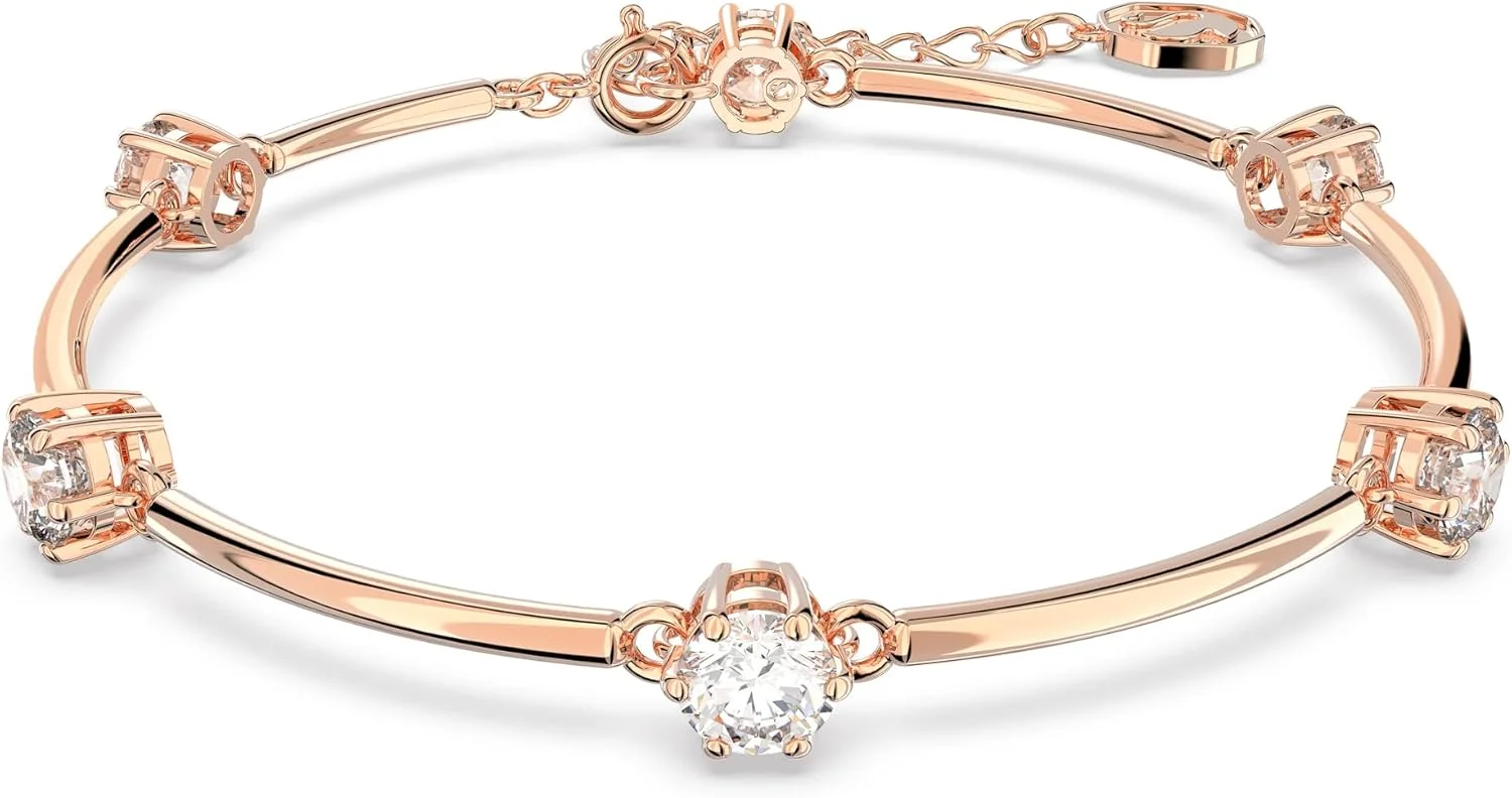 دستبند زنانه با روکش طلای سواروسکی با کریستال های درخشان