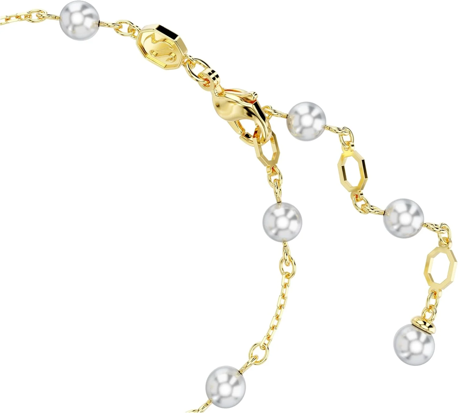 دستبند زنانه سواروسکی مدل Idyllia با روکش طلایی، مرواریدهای کریستالی و طرح ستاره دریایی، چند رنگ