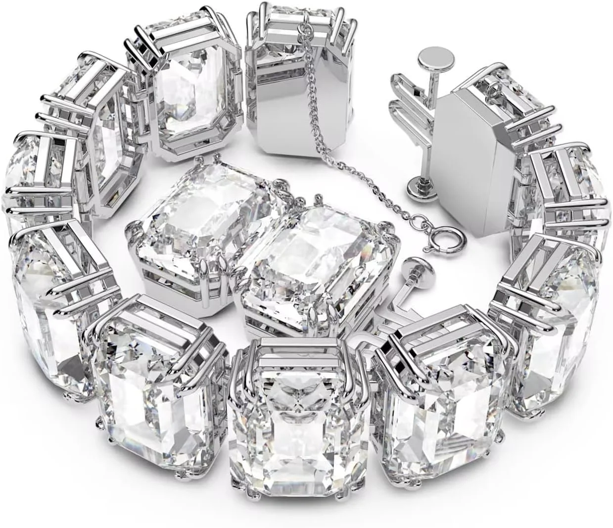 دستبند زنانه سواروسکی مدل Millenia با روکش رودیوم و برش هشت ضلعی، سفید (کد 5599192) دستبند زنانه سواروسکی مدل Millenia با روکش رودیوم و برش هشت ضلعی، سفید (کد 5599192)