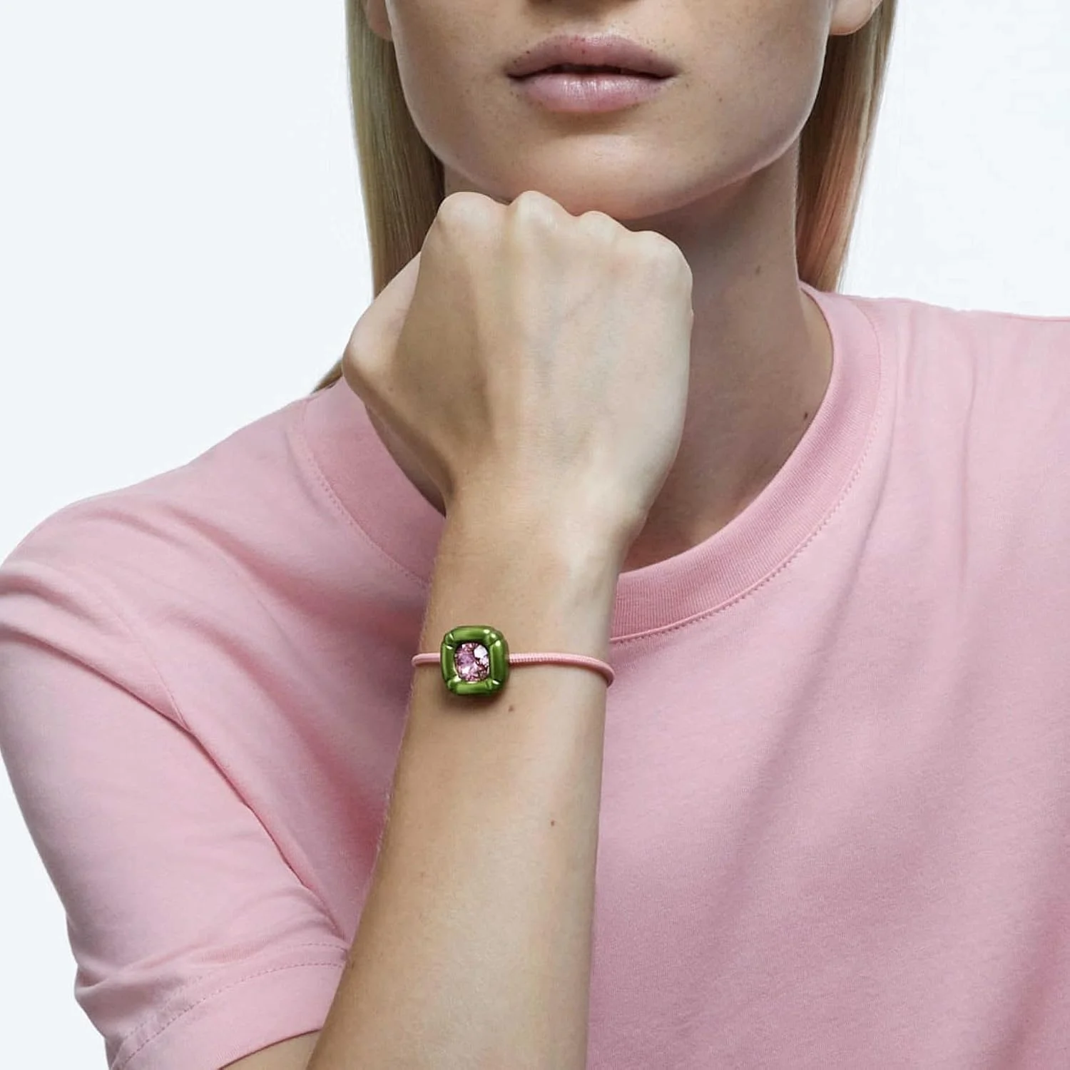 دستبند Dulcis سواروسکی، کریستال های برش کوسن، سبز