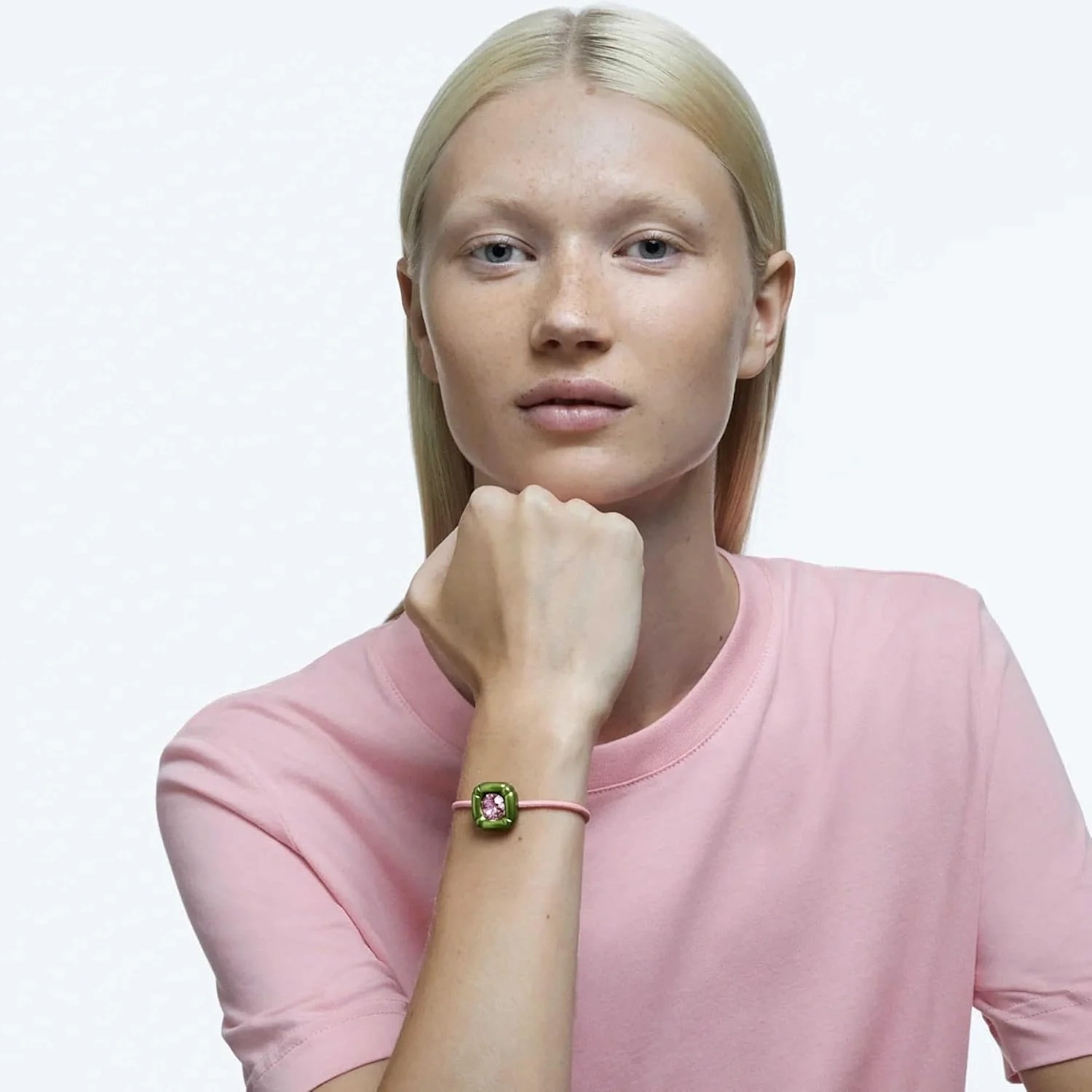 دستبند Dulcis سواروسکی، کریستال های برش کوسن، سبز