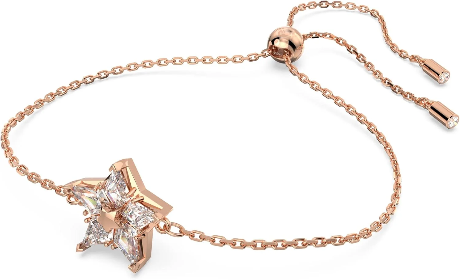 ست گردنبند، گوشواره و دستبند استلا سواروسکی، جواهرات کریستالی، کریستال های برش کایت، روکش رزگلد