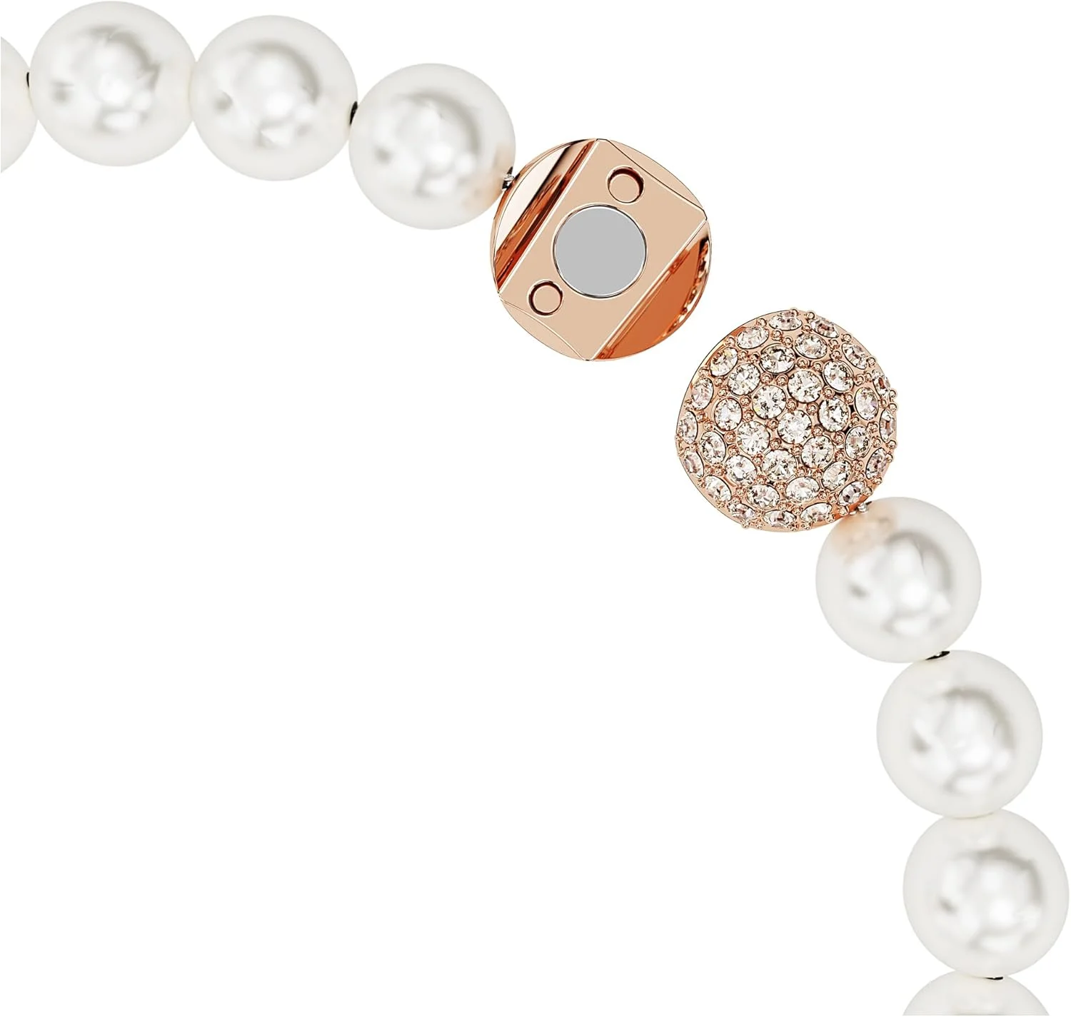 دستبند Swarovski Nice، پر، سفید، روکش طلای رزگلد