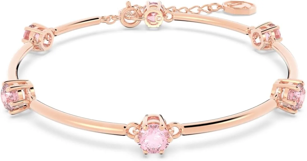 دستبند زنانه سواروسکی مدل Constella با برش گرد، رزگلد اندود شده - 5640285، سایز One Size، فلز با روکش رودیوم، کریستال