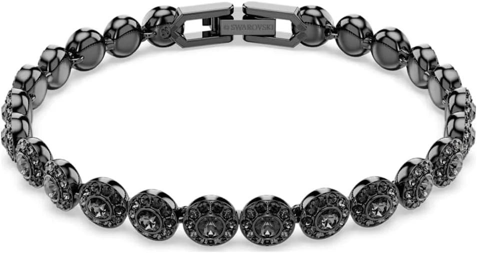 دستبند آلیاژی با روکش روتنیوم مشکی و کریستال سواروسکی