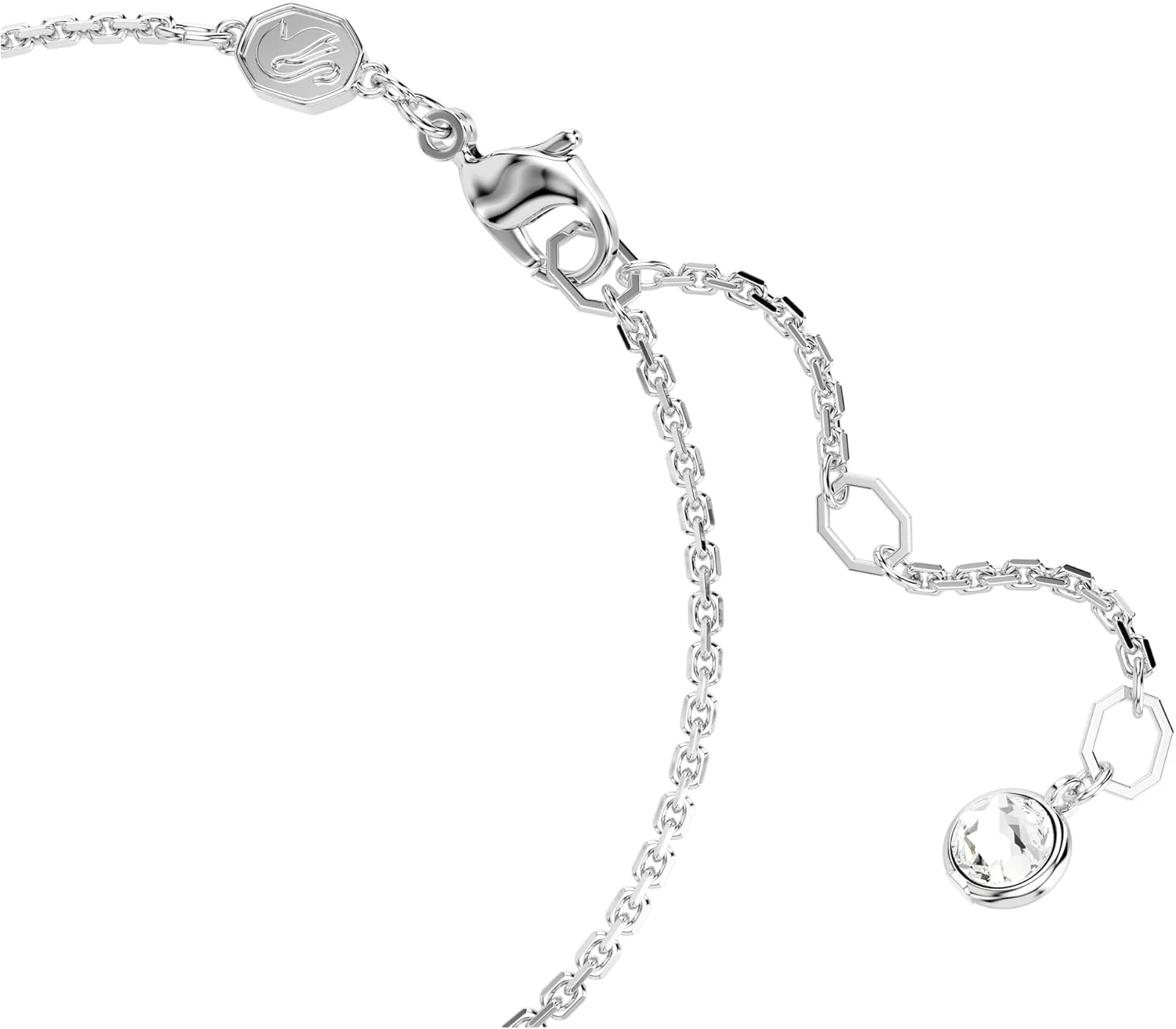 دستبند هایپربولا سواروسکی، نقش بی نهایت شفاف تزئین شده با مجموعهای از کریستالها در یک قاب با روکش رودیوم، بخشی از مجموعه هایپربولا دستبند هایپربولا سواروسکی، نقش بی نهایت شفاف تزئین شده با مجموعهای از کریستالها در یک قاب با روکش رودیوم، بخشی از مجموعه هایپربولا