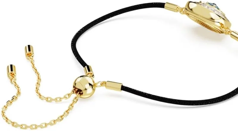 دستبند سمبلیکا چشم نظر، چند رنگ، روکش طلایی، متوسط، پنبه کریستالی، سواروسکی