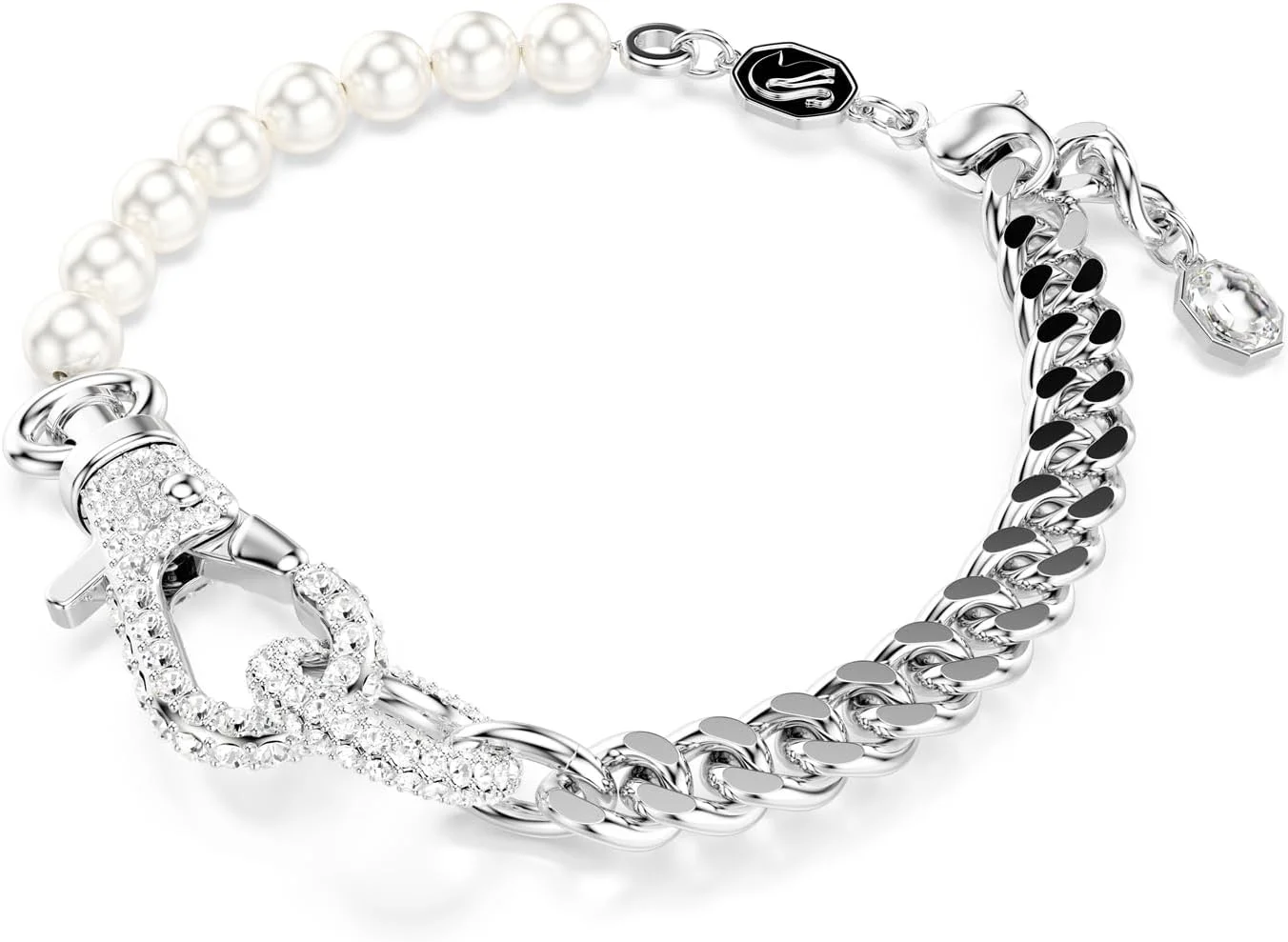 دستبند سواروسکی Dextera، پاو، مروارید کریستالی، شفاف، روکش رودیوم دستبند سواروسکی Dextera، پاو، مروارید کریستالی، شفاف، روکش رودیوم