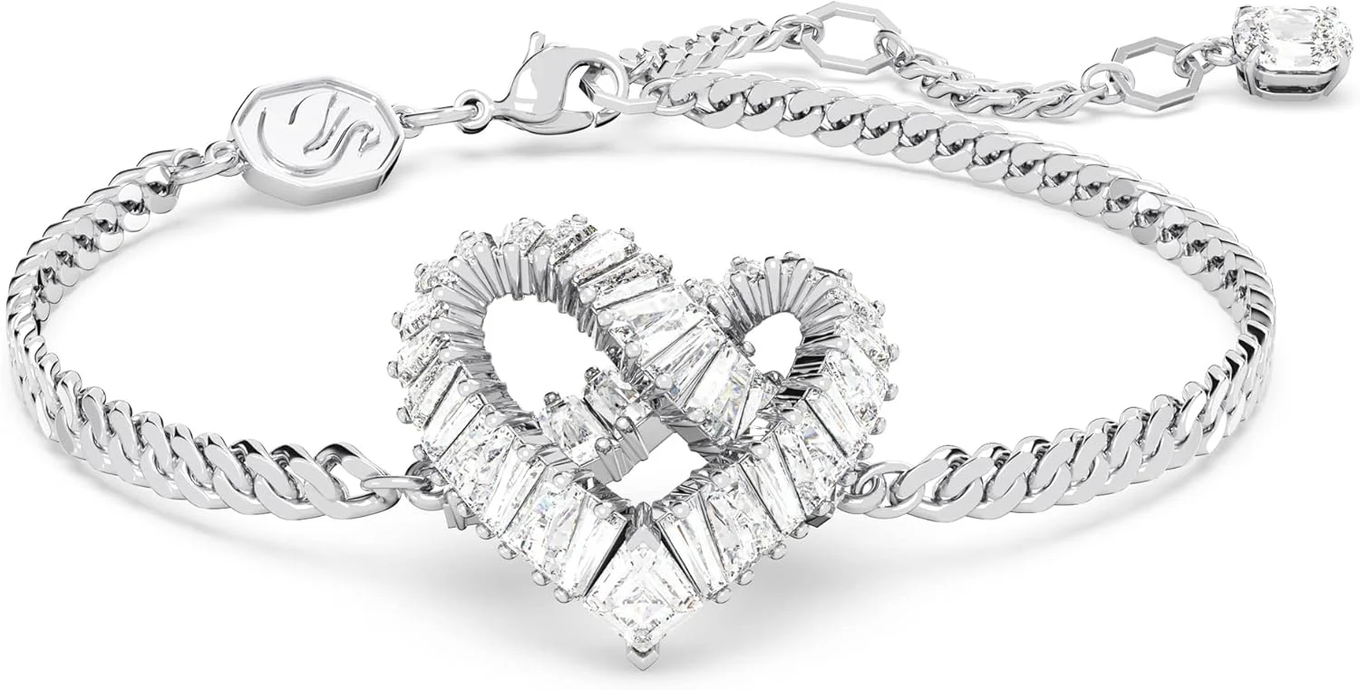 مجموعه جواهرات کریستالی سواروسکی ماتریکس با نمادهای قلب و روکش رودیوم