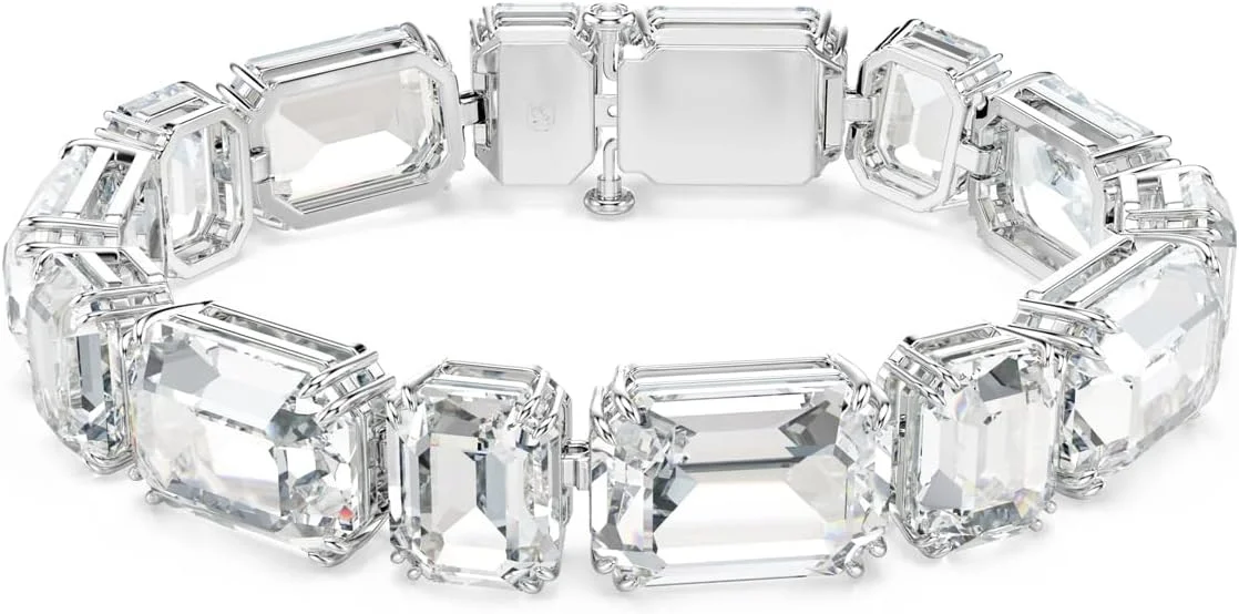دستبند تنیس سواروسکی Millenia، برش هشت ضلعی، شفاف، روکش رودیوم، متوسط، کریستال، فلز با روکش رودیوم، کریستال