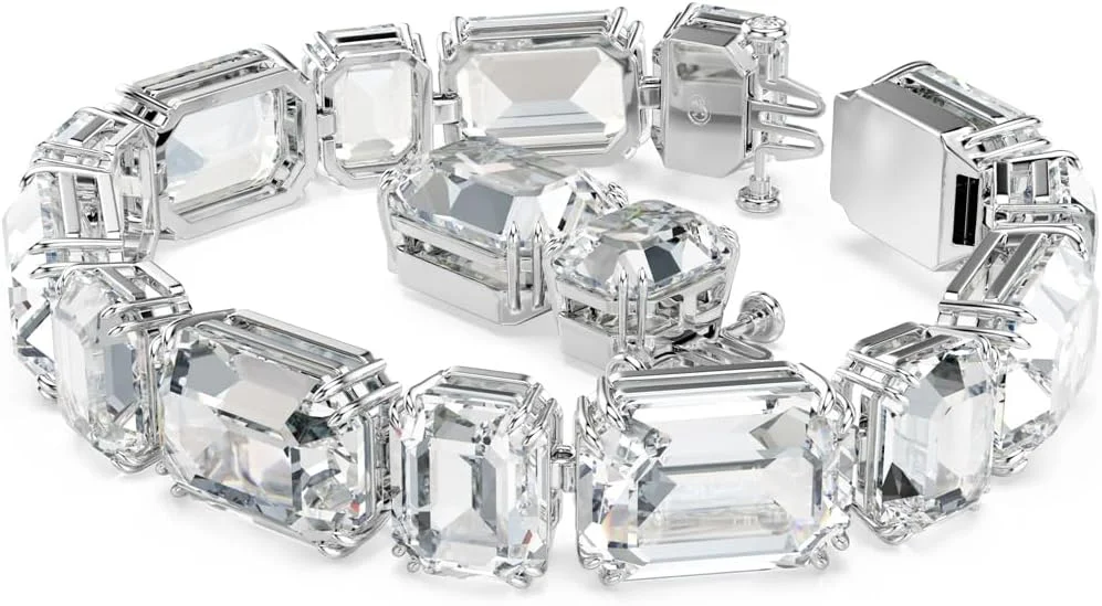 دستبند تنیس سواروسکی Millenia، برش هشت ضلعی، شفاف، روکش رودیوم، متوسط، کریستال، فلز با روکش رودیوم، کریستال دستبند تنیس سواروسکی Millenia، برش هشت ضلعی، شفاف، روکش رودیوم، متوسط، کریستال، فلز با روکش رودیوم، کریستال