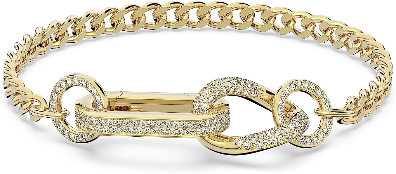 دستبند سواروسکی Dextera، پاو، حلقه های ترکیبی، سفید، روکش طلایی