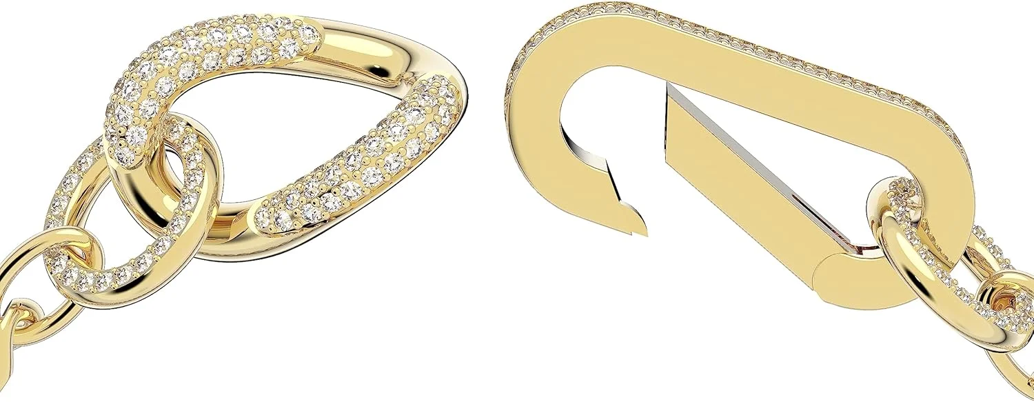 دستبند سواروسکی Dextera، پاو، حلقه های ترکیبی، سفید، روکش طلایی دستبند سواروسکی Dextera، پاو، حلقه های ترکیبی، سفید، روکش طلایی