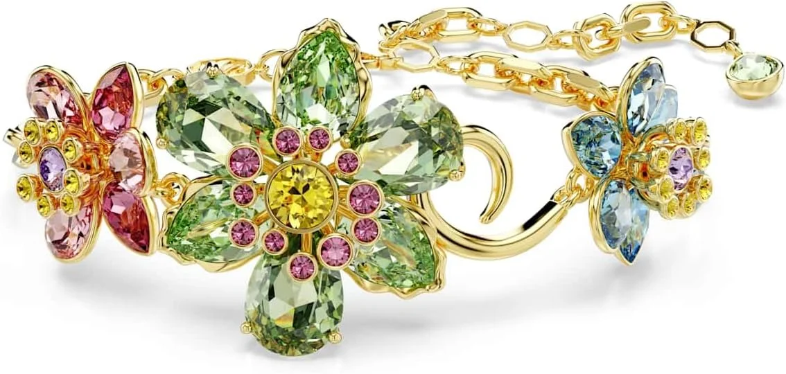 دستبند گل ایریلیا با سایزهای مختلف، رنگ طلایی، تک سایز، کریستال زیرکونیا