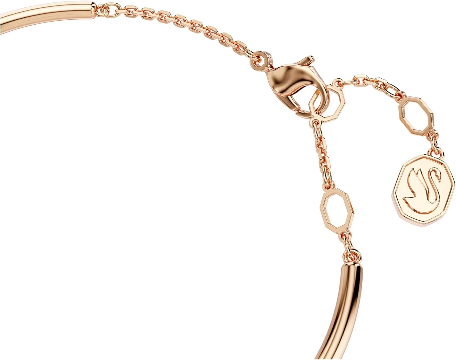 دستبند النگویی سواروسکی Dextera، برش گرد، شفاف، روکش طلایی رزگلد