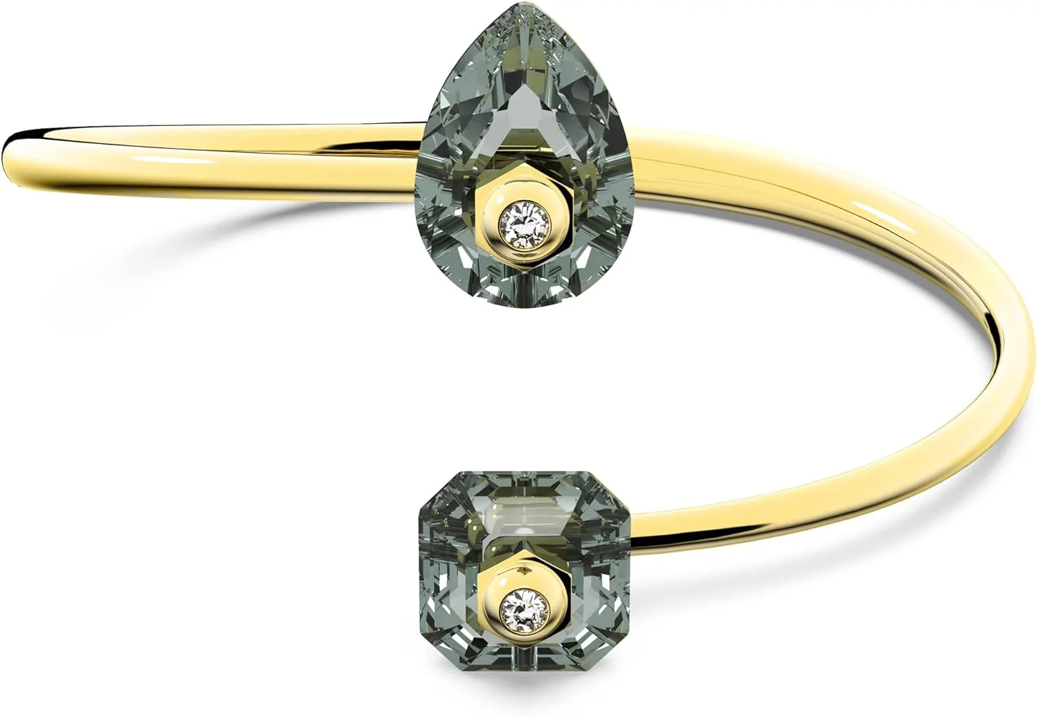 دستبند النگویی چند وجهی سواروسکی نومینا با روکش طلایی خاکستری