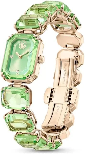 ساعت دستبندی با برش هشت ضلعی، سبز، با روکش طلایی شامپاین - 5630834، سبز، مدرن