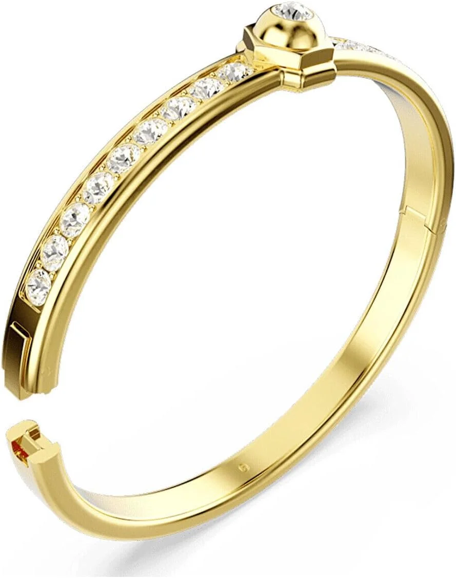 دستبند زنانه سواروسکی مدل نومینا با روکش طلایی و برش گرد، سایز کوچک، سفید دستبند زنانه سواروسکی مدل نومینا با روکش طلایی و برش گرد، سایز کوچک، سفید