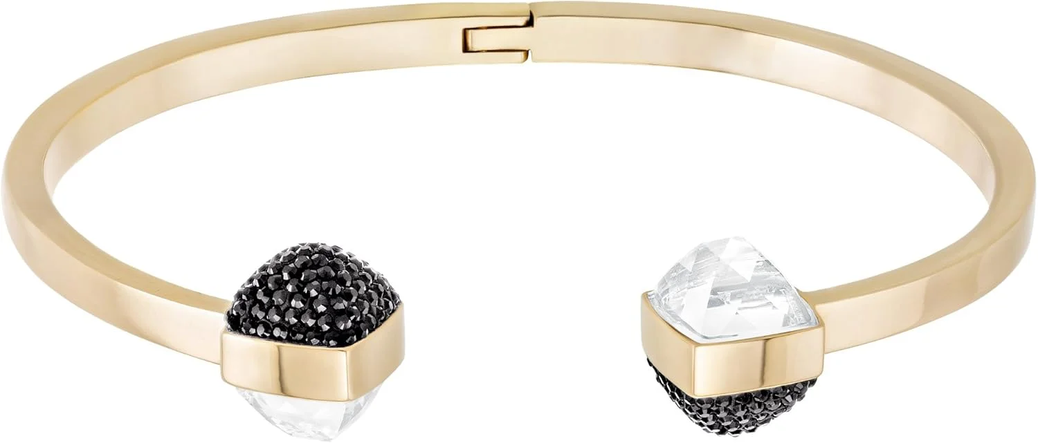 دستبند النگویی زنانه سواروسکی طلایی با کریستال