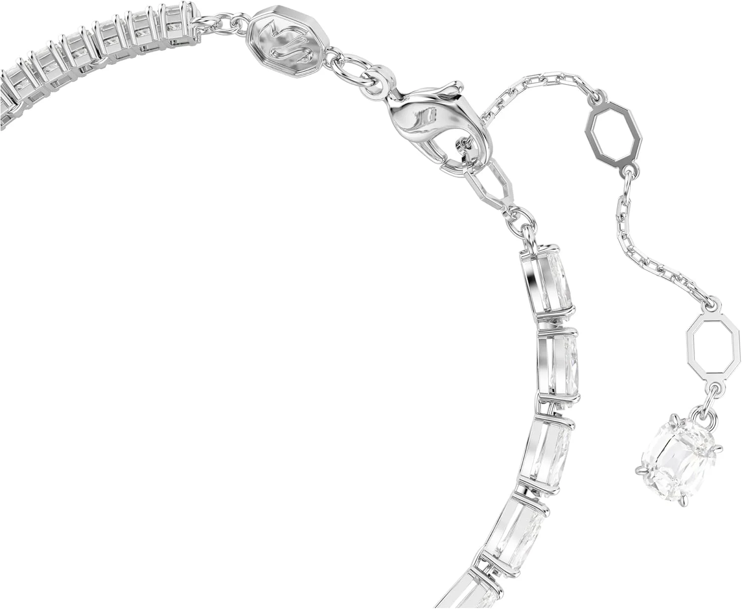 گوشواره، گردنبند و دستبند سواروسکی ماتریکس، برش ترکیبی کریستال های شفاف، روکش رودیوم گوشواره، گردنبند و دستبند سواروسکی ماتریکس، برش ترکیبی کریستال های شفاف، روکش رودیوم