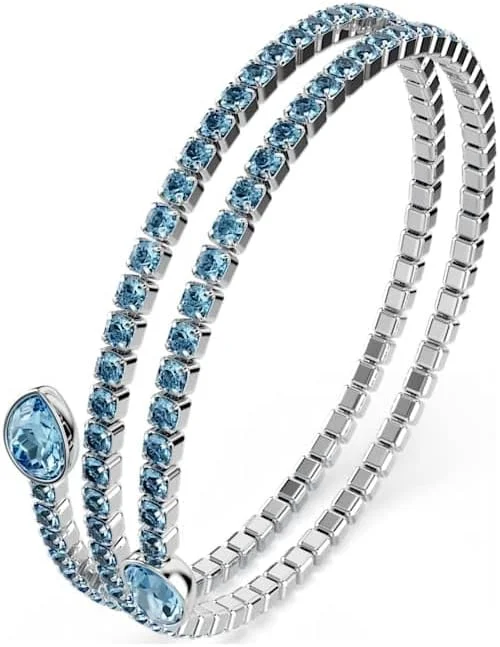 دستبند کاف پیچشی سواروسکی، برش های ترکیبی - آبی - روکش رودیوم - 5717578، تک سایز، فلز با روکش رودیوم، کریستال دستبند کاف پیچشی سواروسکی، برش های ترکیبی - آبی - روکش رودیوم - 5717578، تک سایز، فلز با روکش رودیوم، کریستال