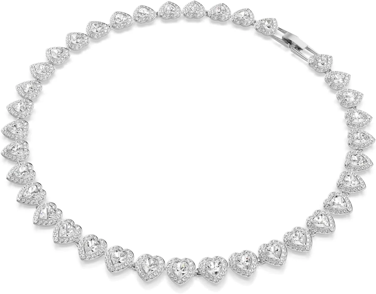 مجموعه آریانا گرانده، کریستال شفاف و مروارید، روکش رودیوم، بخشی از مجموعه جواهرات آریانا گرانده، گردنبند، گوشواره و دستبند