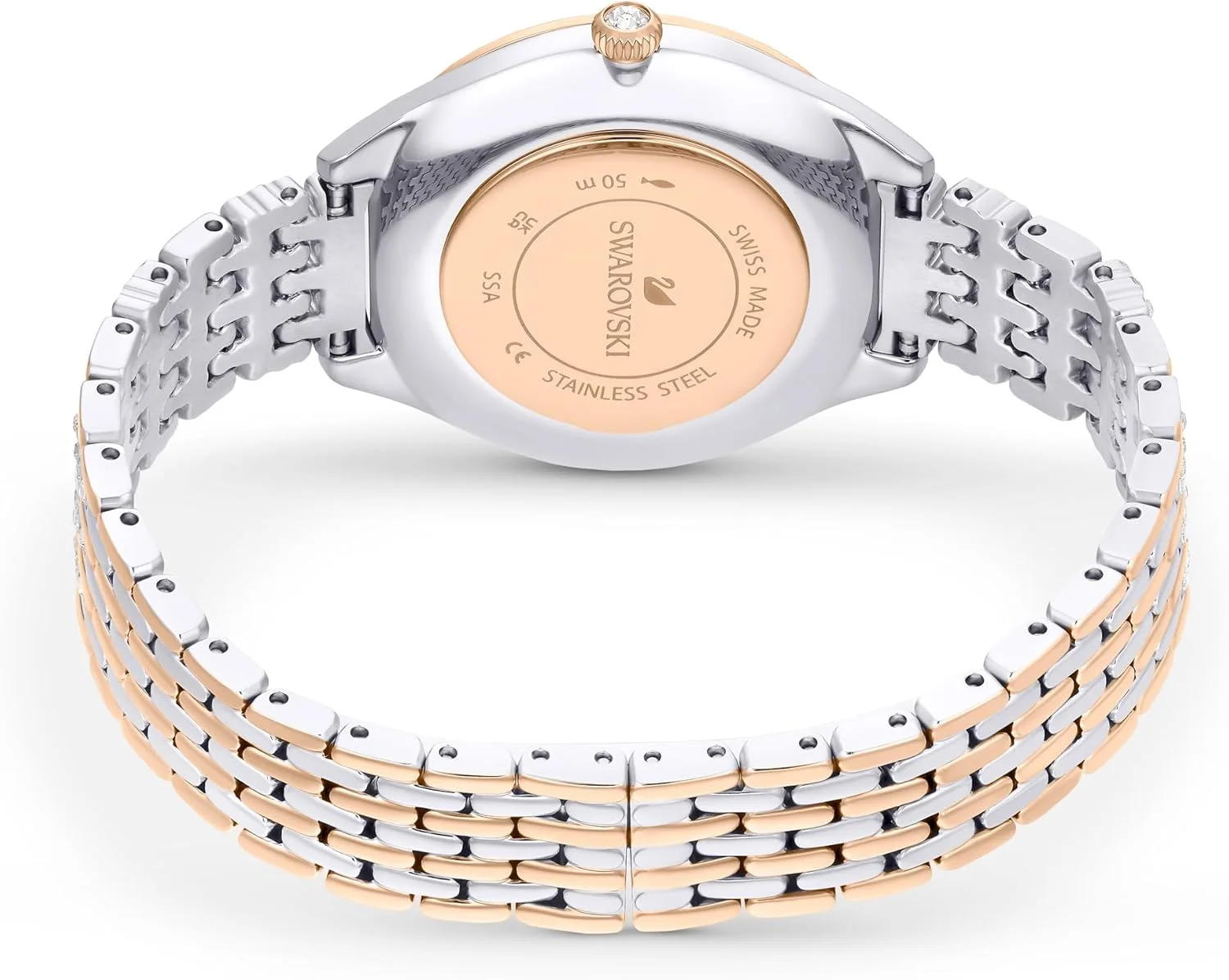 ساعت مچی زنانه سواروسکی مدل 5649987 با صفحه آنالوگ رزگلد و بند چند رنگ