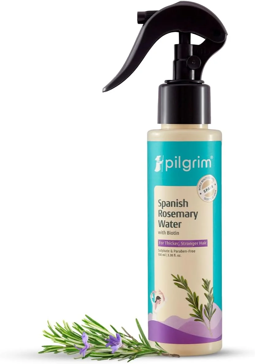 اسپری آب رزماری اسپانیایی پیلگریم برای رشد مو با بیوتین | کاهش ریزش مو، نازک شدن و شکستگی | تقویت ریشه و افزایش درخشندگی | مه مو بدون نیاز به آبکشی | 100 میلی لیتر