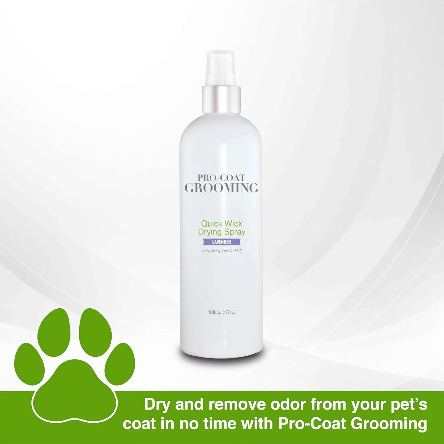 اسپری خشک کننده سریع موی سگ Pro-Coat Grooming (اسطوخودوس) - ۴۷۳ میلی لیتر، شفاف اسپری خشک کننده سریع موی سگ Pro-Coat Grooming (اسطوخودوس) - ۴۷۳ میلی لیتر، شفاف