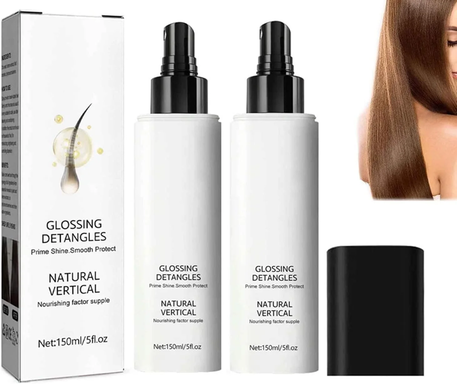 اسپری بازکننده گره مو و براق کننده مو از برند جنیفر انیستون، 150 میلی لیتر، اسپری براق کننده و باز کننده گره مو، اسپری مراقبت از مو و براق کننده برای بانوان، ترمیم موهای خشک و وز (2 عدد)