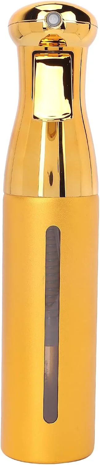 بطری اسپری مو، بطری اسپری خالی 300 میلی لیتری با فشار بالا، بطری آب اسپری مداوم برای حالت دادن به مو، گیاهان، تمیز کردن، مه پاشی و مراقبت از پوست (طلایی)