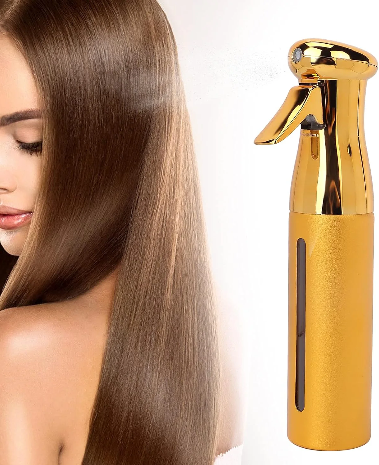 بطری اسپری مو، بطری اسپری خالی 300 میلی لیتری با فشار بالا، بطری آب اسپری مداوم برای حالت دادن به مو، گیاهان، تمیز کردن، مه پاشی و مراقبت از پوست (طلایی) بطری اسپری مو، بطری اسپری خالی 300 میلی لیتری با فشار بالا، بطری آب اسپری مداوم برای حالت دادن به مو، گیاهان، تمیز کردن، مه پاشی و مراقبت از پوست (طلایی)