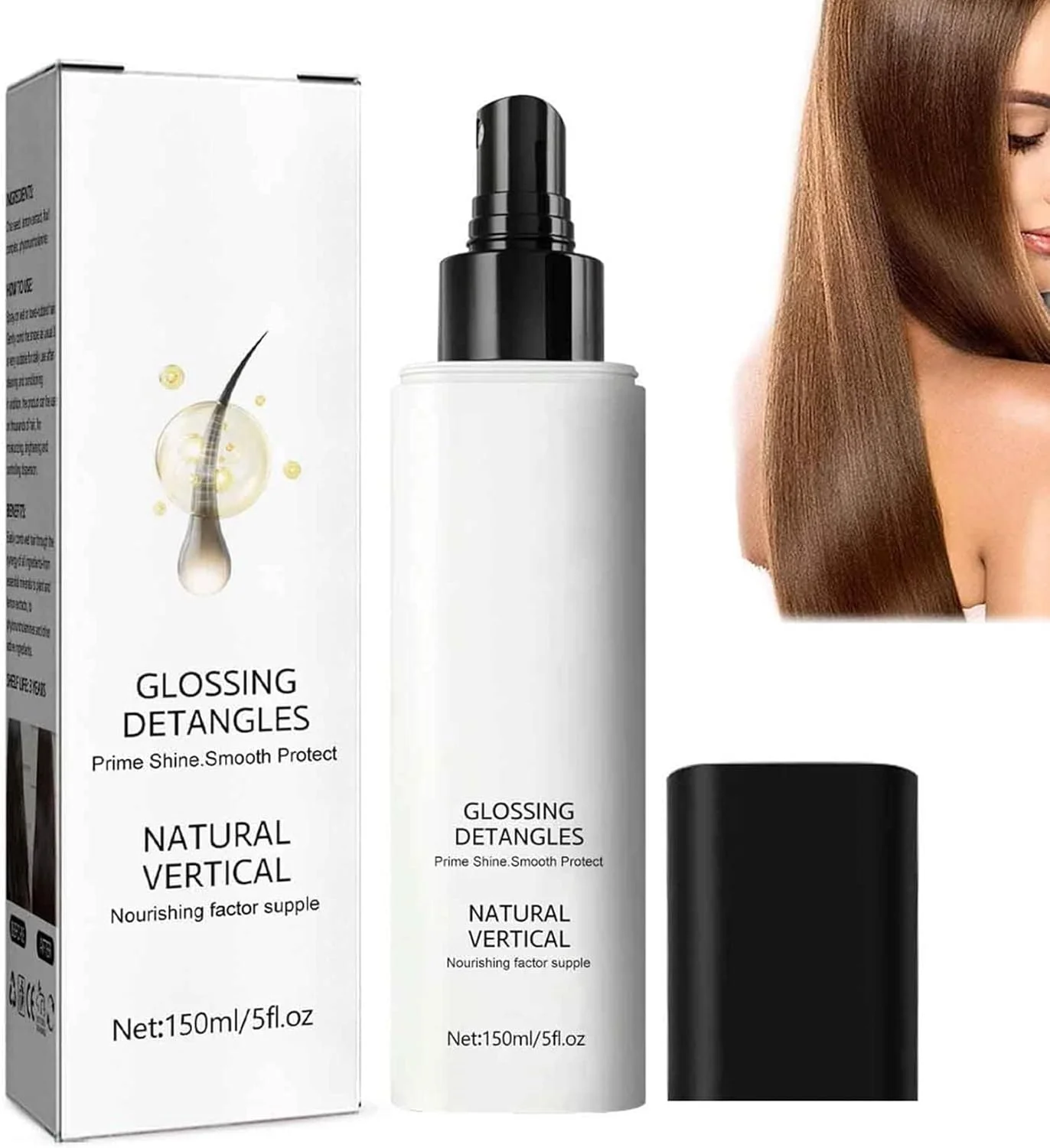 اسپری باز کننده گره مو و براق کننده مو از جنیفر آنیستون، اسپری براق کننده مو 150 میلی لیتر، اسپری براق کننده و باز کننده گره مو، اسپری مراقبت از مو برای زنان، ترمیم موهای خشک و وز (1 عدد)