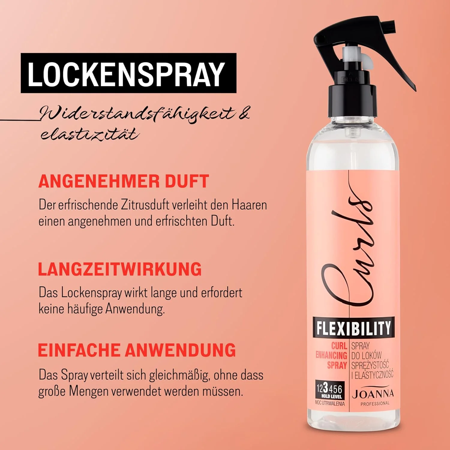 اسپری فر کننده موی حرفه ای JOANNA، مقاومت و حالت ارتجاعی به مو می بخشد. حالت دادن به موهای فر را تسهیل می کند، فرها را برجسته می کند و شکل فرها را تثبیت می کند. ماندگاری طولانی، 300 میلی لیتر اسپری فر کننده موی حرفه ای JOANNA، مقاومت و حالت ارتجاعی به مو می بخشد. حالت دادن به موهای فر را تسهیل می کند، فرها را برجسته می کند و شکل فرها را تثبیت می کند. ماندگاری طولانی، 300 میلی لیتر