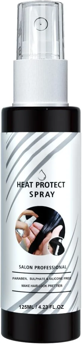 اسپری محافظ حرارت مو، محافظت حرارتی ضد وز آزونی، اسپری مرطوب کننده و عایق برای ظاهری صاف و براق، ایمن برای انواع مو (125 میلی لیتر)