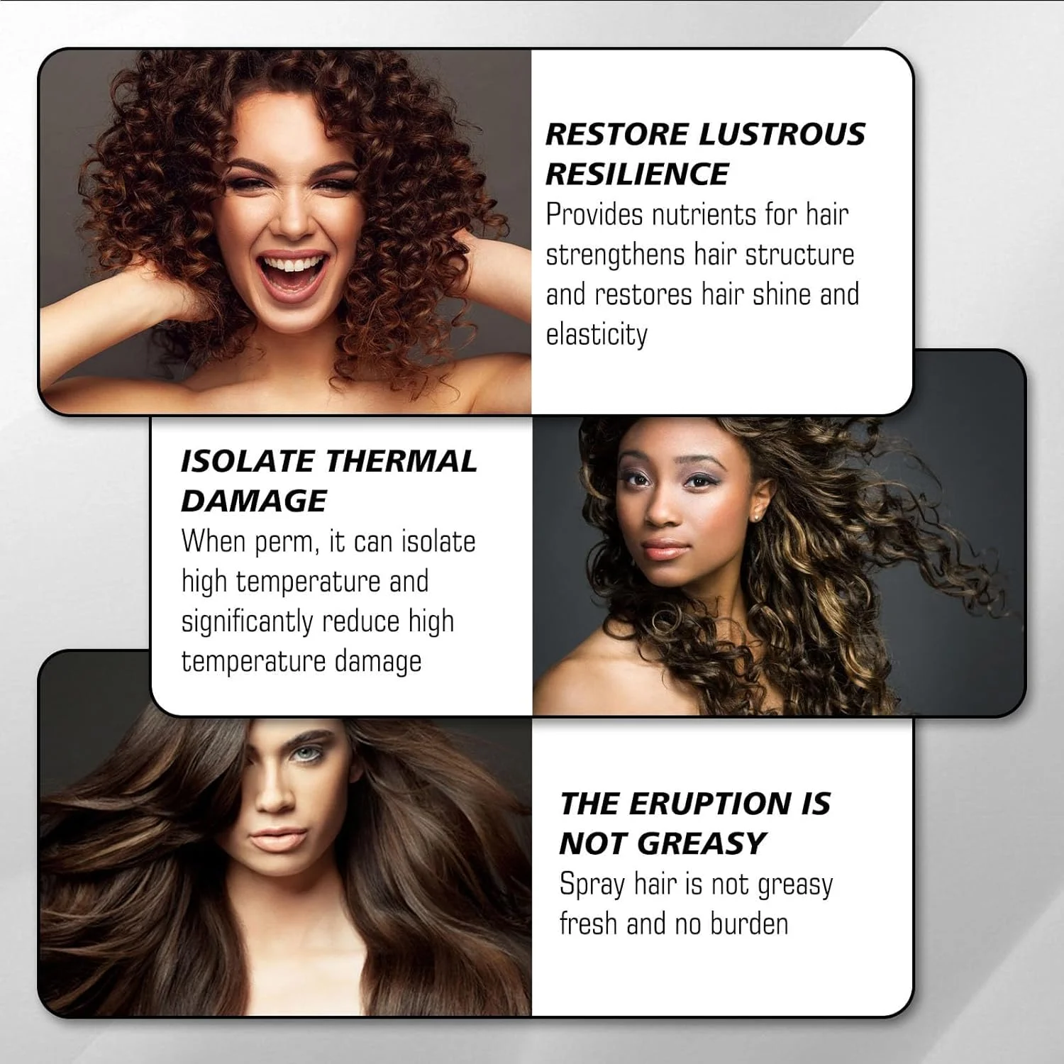 اسپری محافظ حرارت مو، محافظت حرارتی ضد وز آزونی، اسپری مرطوب کننده و عایق برای ظاهری صاف و براق، ایمن برای انواع مو (125 میلی لیتر) اسپری محافظ حرارت مو، محافظت حرارتی ضد وز آزونی، اسپری مرطوب کننده و عایق برای ظاهری صاف و براق، ایمن برای انواع مو (125 میلی لیتر)