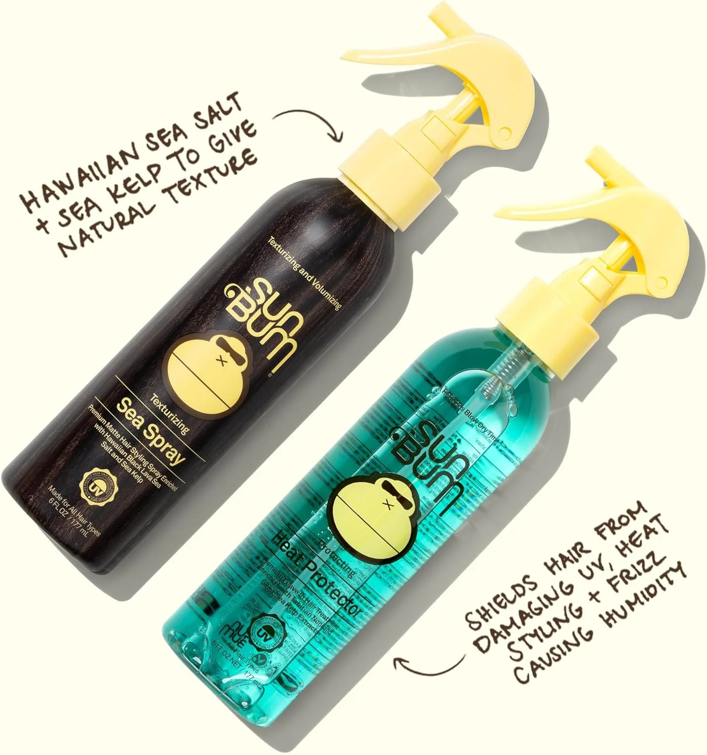 اسپری محافظ حرارت سان بام، اسپری محافظ مو وگان و بدون تست حیوانی برای انواع مو، مشکی، 177 میلی لیتر (بسته 1 عددی)