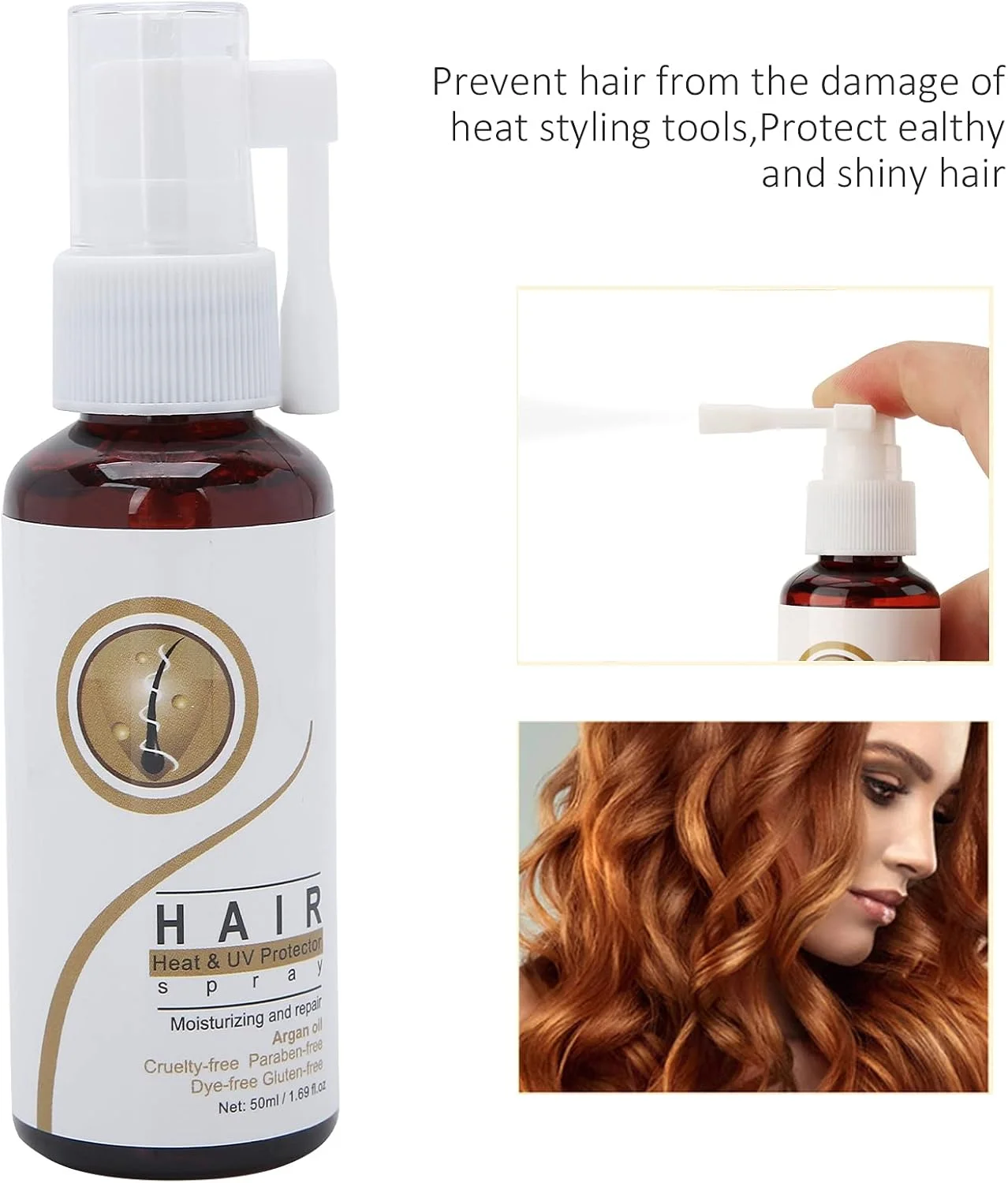 اسپری محافظ حرارت مو، اسپری محافظت کننده و آبرسان مو ضد وز برای انواع مو، اسپری براق کننده مو، اسپری محافظ حرارتی مو، 50 میلی لیتر اسپری محافظ حرارت مو، اسپری محافظت کننده و آبرسان مو ضد وز برای انواع مو، اسپری براق کننده مو، اسپری محافظ حرارتی مو، 50 میلی لیتر