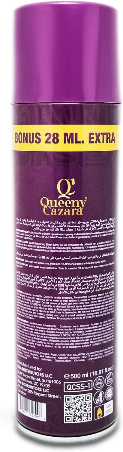 کوئینی کازرا - آرگان، نارگیل و زیتون (ترکیب روغن سه گانه قدرتمند) - اسپری درخشان کننده مغذی 500 میلی لیتر (28 میلی لیتر بیشتر) - برای موهای صاف، براق و سالم. کوئینی کازرا - آرگان، نارگیل و زیتون (ترکیب روغن سه گانه قدرتمند) - اسپری درخشان کننده مغذی 500 میلی لیتر (28 میلی لیتر بیشتر) - برای موهای صاف، براق و سالم.