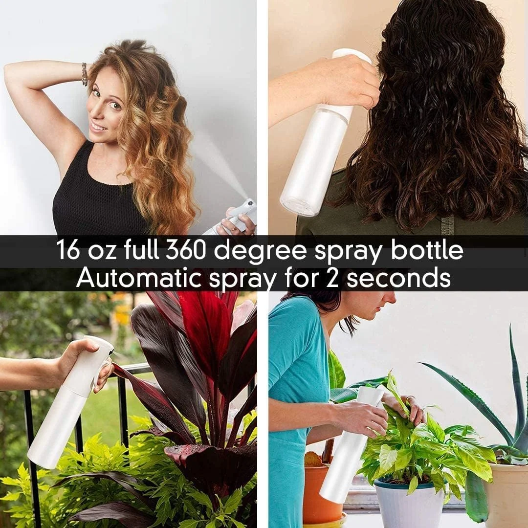 بطری اسپری بسیار ظریف QUESERA برای مو 500 میلی لیتر، بطری اسپری مه پاش، اسپری مداوم 360 درجه برای آرایشگر، کاشت گل، حالت دادن به مو، بطری اسپری سالن زیبایی (سفید)