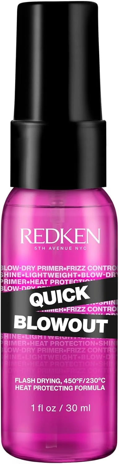 اسپری محافظ حرارت مو ردکن Quick Blowout مناسب انواع مو - نرم کننده و درخشان کننده، پرایمر سبک حالت دهنده مو با محافظت در برابر حرارت، 30 میلی لیتر