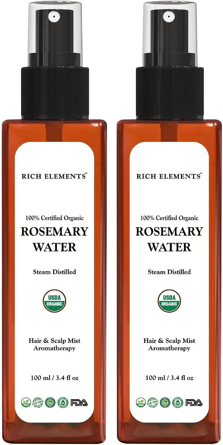 اسپری آب رزماری ارگانیک ریچ المنتس، میست مو (بسته 2 عددی، 100 میلی لیتر)
