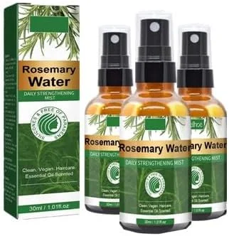 اسپری مو رزماری، اسپری تقویت کننده روزانه آب رزماری، اسپری متراکم کننده مو، مرطوب کننده مو، احیا کننده درخشش، افزایش دهنده خاصیت ارتجاعی و اسپری (3 عدد)
