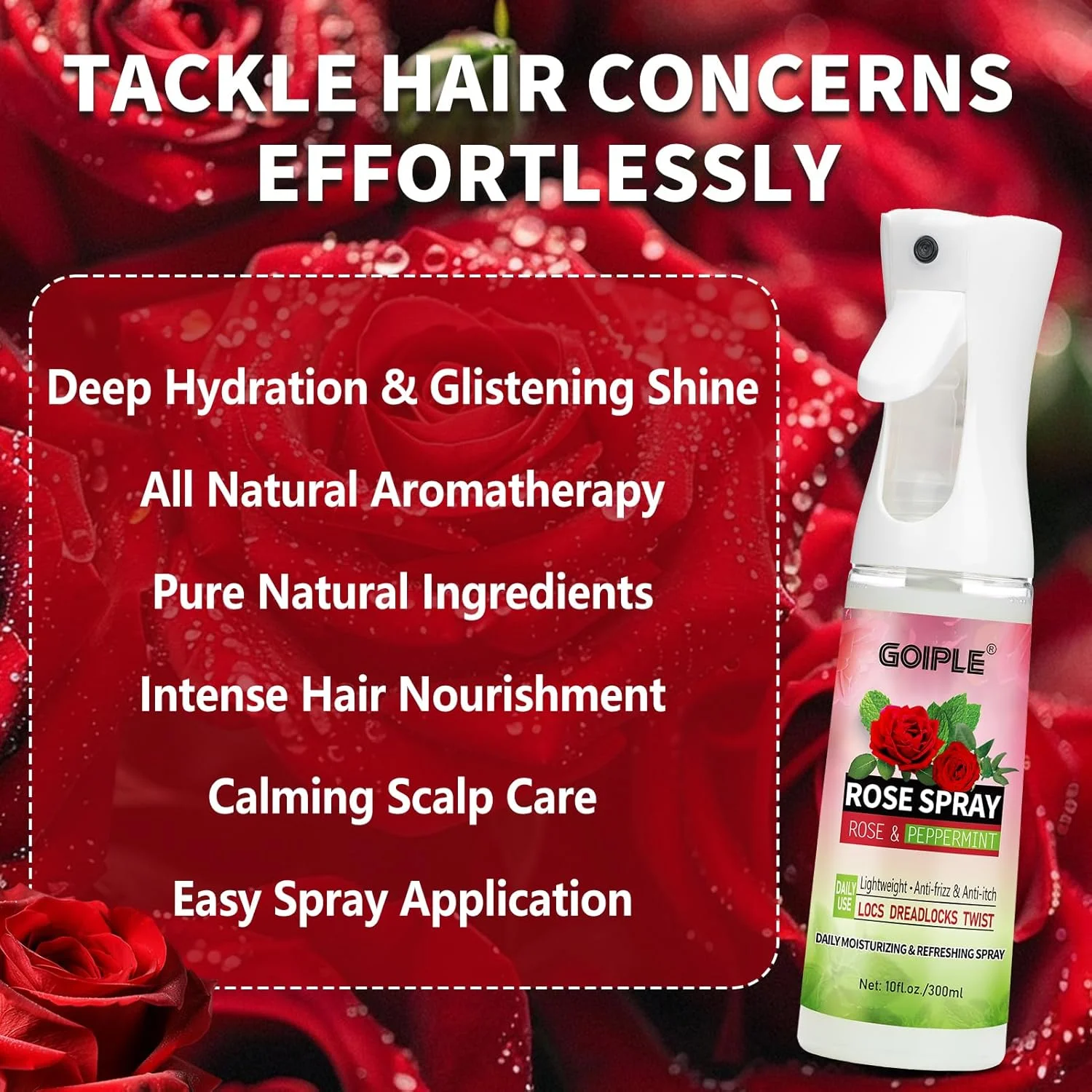 اسپری مرطوب کننده گلاب برای موهای بافته شده - مرطوب کننده سر با گلاب - اسپری مراقبت از موهای بافته شده