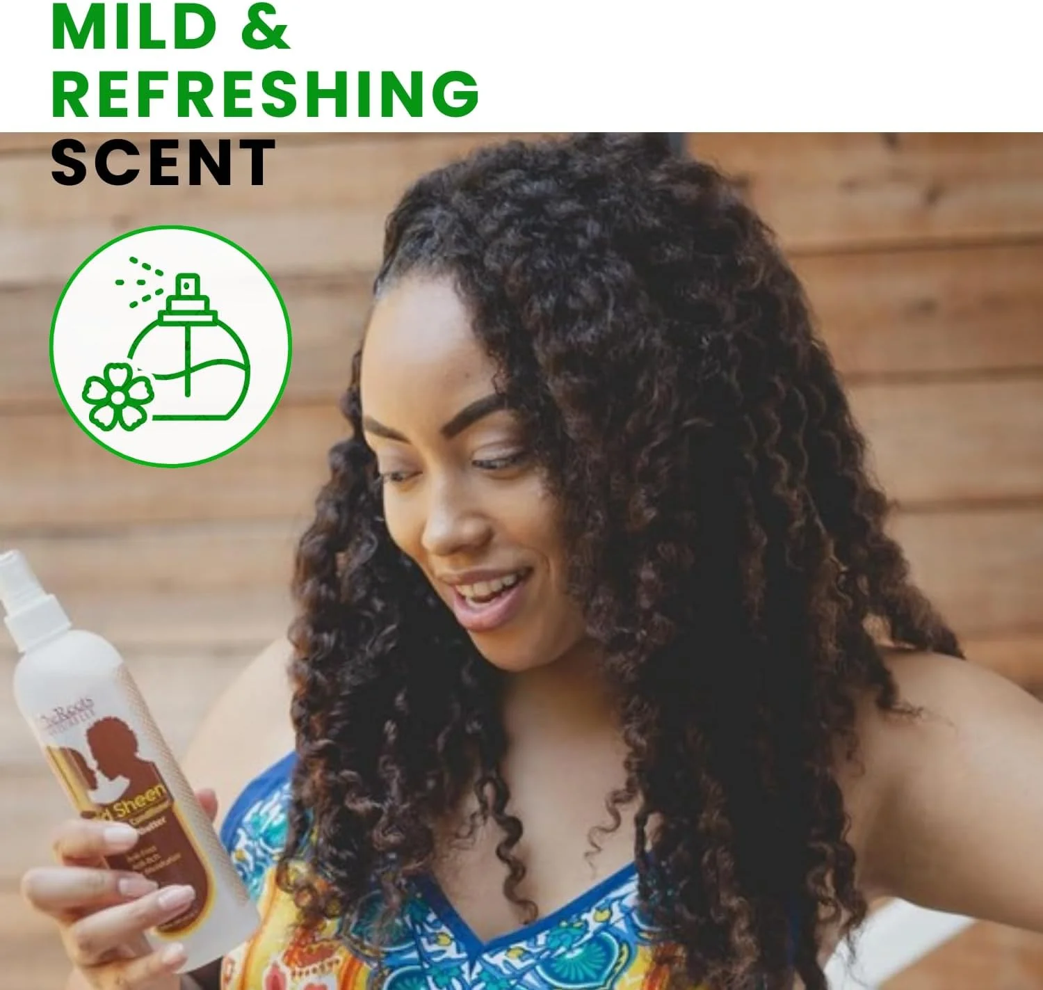 اسپری براق کننده مو با عصاره های طبیعی (یک عدد - 355 میلی لیتر). مرطوب کننده مو غنی شده با ویتامین ها و روغن های ضروری